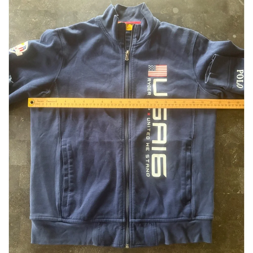 Polo Golf Ralph Lauren 2016 Ryder Cup USA Full Zip Jacket Navy Blue Mens Small S
